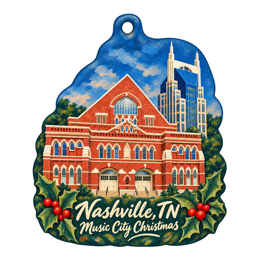 Nashville's Best Boutique Christmas custom wood ornament OC237 on white