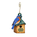 Urban Birding Supply — Store identity custom wood ornament OC2381, photographic gold spiral hook