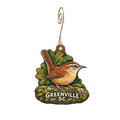 Urban Birding Supply — Local inspiration custom wood ornament OC2383, photographic gold spiral hook