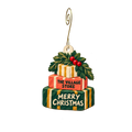 The Village Store — Christmas custom wood ornament OC2391, photographic gold spiral hook