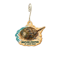 Nature Center of Cape May — Store identity custom wood ornament OC2393, photographic gold spiral hook