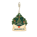 Postalannex #196 — Christmas custom wood ornament OC2400, photographic gold spiral hook