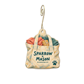 Sparrow + Mason — Store identity custom wood ornament OC2402, photographic gold spiral hook