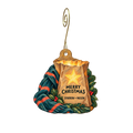Sparrow + Mason — Christmas custom wood ornament OC2403, photographic gold spiral hook