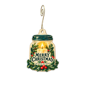 The Mason Jar Shoppe — Christmas custom wood ornament OC2406, photographic gold spiral hook