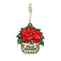 Mestiza Shop — Christmas custom wood ornament OC2409, photographic gold spiral hook