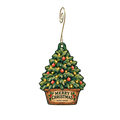 High-Hand Nursery — Christmas custom wood ornament OC2412, photographic gold spiral hook