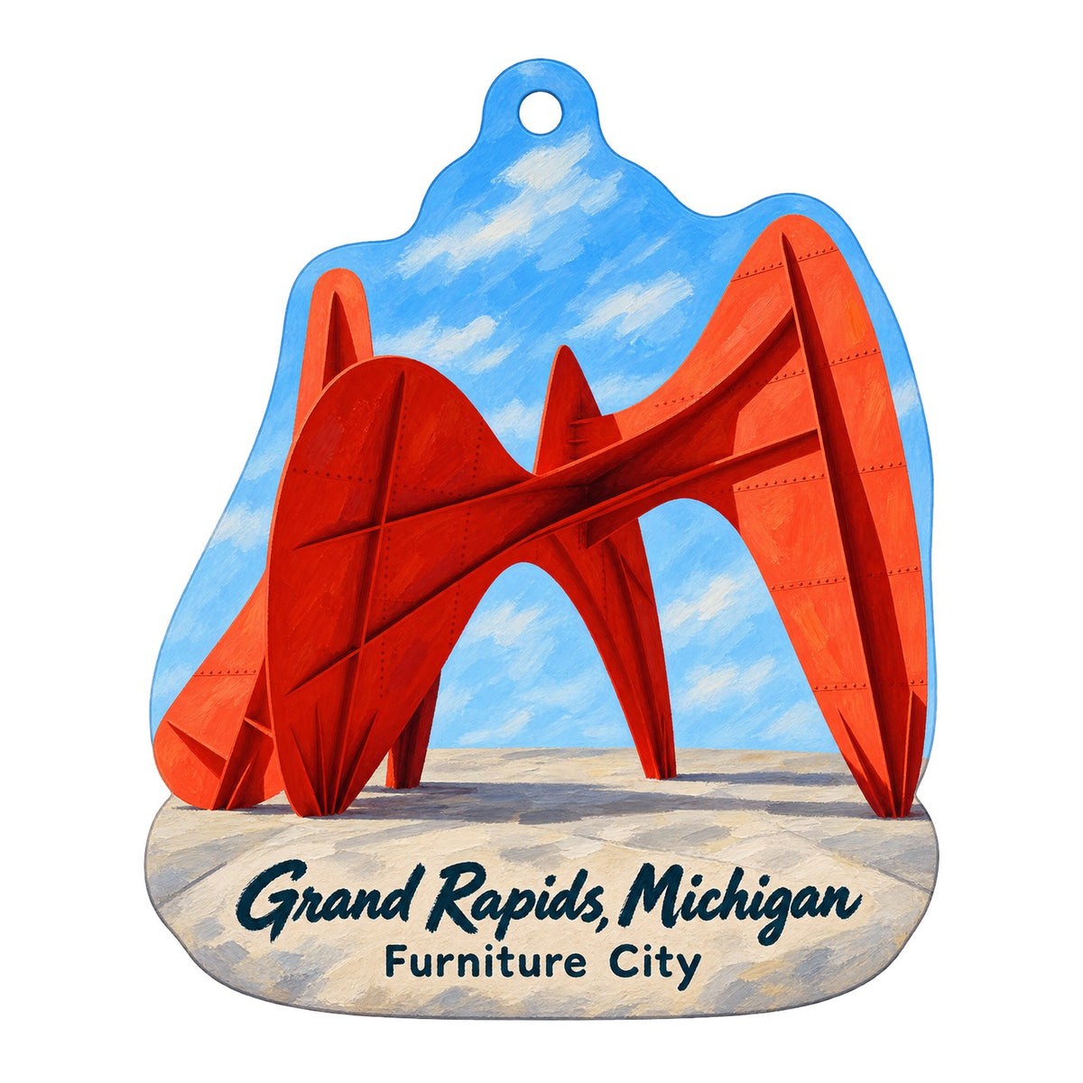 GreaterGood.com Town Icon custom wood ornament OC241 on white