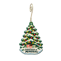 Lassen Mineral Lodge — Christmas custom wood ornament OC2424, photographic gold spiral hook