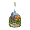 Lassen Mineral Lodge — Local inspiration custom wood ornament OC2425, photographic gold spiral hook