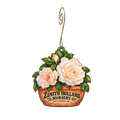 Zenith Holland Nursery & Gift — Store identity custom wood ornament OC2426, photographic gold spiral hook