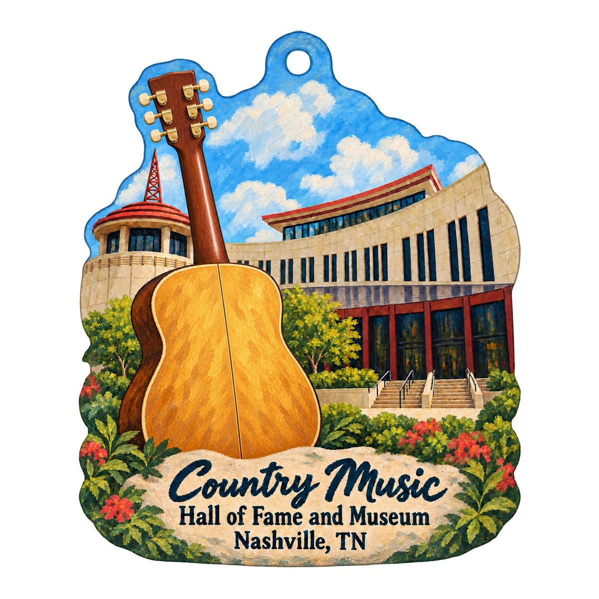 Country Music Hall of Fame and Museum - The Museum Store Logo custom wood ornament OC242 on white