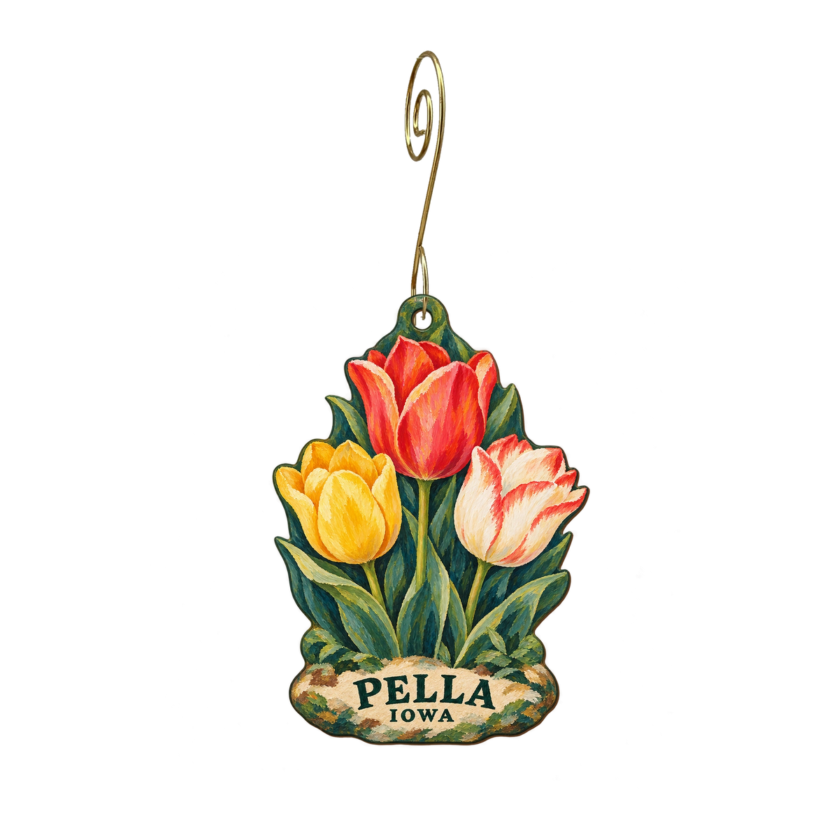 Gifts on Jefferson — Local inspiration custom wood ornament OC2434, photographic gold spiral hook