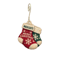 Neecee's — Christmas custom wood ornament OC2445, photographic gold spiral hook