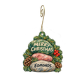 The Wishing Stone — Christmas custom wood ornament OC2448, photographic gold spiral hook
