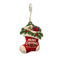 Presents of Mind — Christmas custom wood ornament OC2481, photographic gold spiral hook