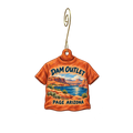 Dam Outlet — Store identity custom wood ornament OC2483, photographic gold spiral hook