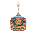 Dam Outlet — Local inspiration custom wood ornament OC2485, photographic gold spiral hook