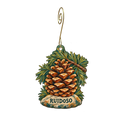 Consign & Design Gallery — Local inspiration custom wood ornament OC2488, photographic gold spiral hook