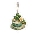 Gentle Touch Salon — Local inspiration custom wood ornament OC2493, photographic gold spiral hook