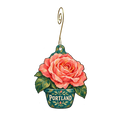 Memento Pdx — Local inspiration custom wood ornament OC2496, photographic gold spiral hook