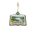 Your Brother's Bookstore — Local inspiration custom wood ornament OC2499, photographic gold spiral hook
