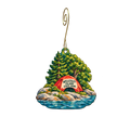 Wellesley Island State Park — Store identity custom wood ornament OC2500, photographic gold spiral hook