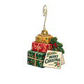 Forest Stationers — Christmas custom wood ornament OC2504, photographic gold spiral hook