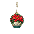 City Floral — Christmas custom wood ornament OC2507, photographic gold spiral hook