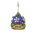 City Floral — Local inspiration custom wood ornament OC2508, photographic gold spiral hook