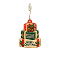 Metallic Giraffe — Christmas custom wood ornament OC2510, photographic gold spiral hook