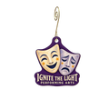 Ignite the Light Performing Arts — Store identity custom wood ornament OC2512, photographic gold spiral hook