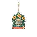 Mary & Martha Home — Store identity custom wood ornament OC2518, photographic gold spiral hook
