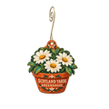 Scotland Yards Greenhouse — Store identity custom wood ornament OC2521, photographic gold spiral hook