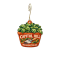 Ginkgo Gardens — Local inspiration custom wood ornament OC2526, photographic gold spiral hook