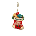 Preuss Pets — Christmas custom wood ornament OC2528, photographic gold spiral hook