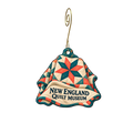 The New England Quilt Museum — Store identity custom wood ornament OC2530, photographic gold spiral hook