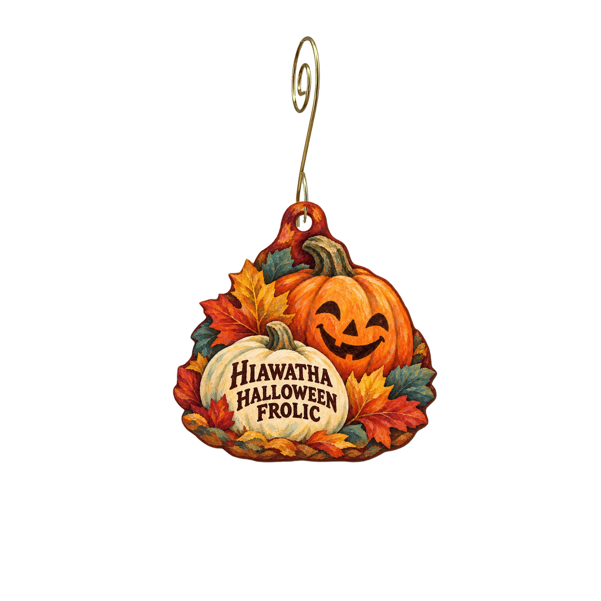 Just for You — Local inspiration custom wood ornament OC2538, photographic gold spiral hook