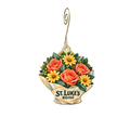 St. Luke's — Store identity custom wood ornament OC2539, photographic gold spiral hook