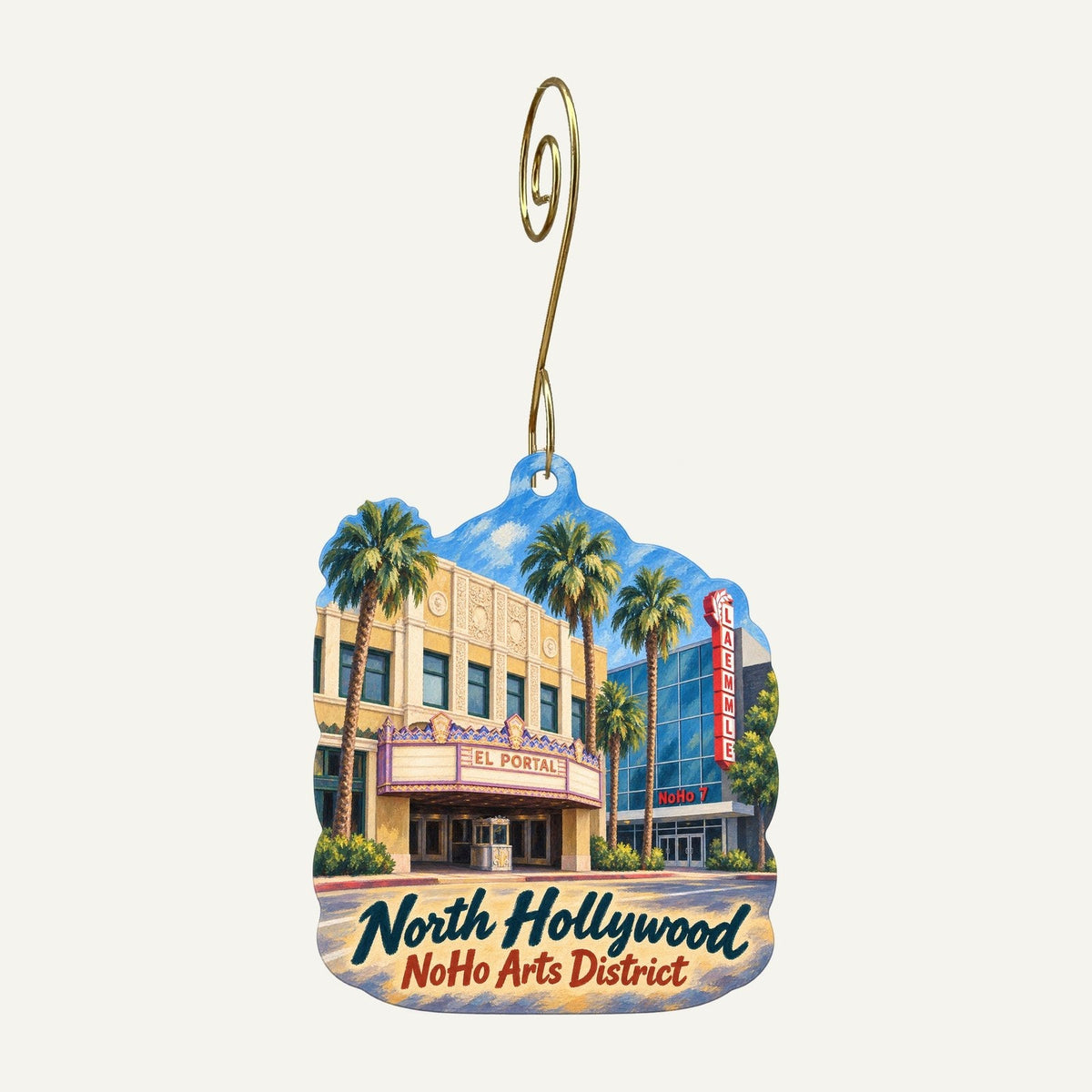 KBD Studio Town Icon custom wood ornament OC253 hanging on hook