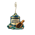 Louisville Tea Company — Local inspiration custom wood ornament OC2544, photographic gold spiral hook