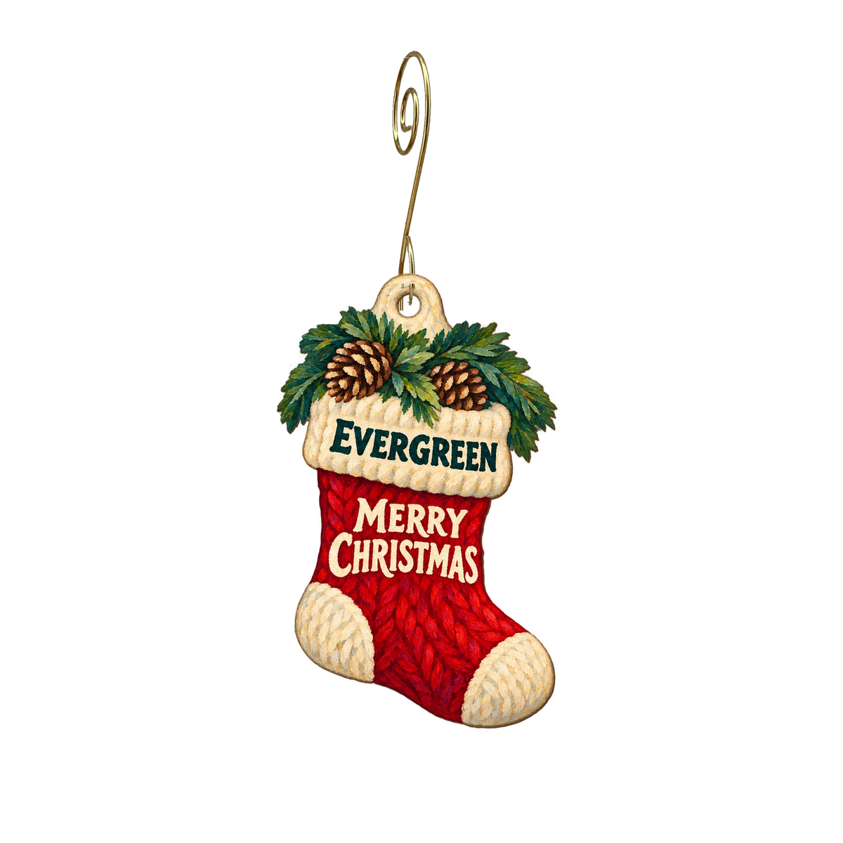 Wood Mountain Home — Christmas custom wood ornament OC2549, photographic gold spiral hook