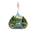 Wood Mountain Home — Local inspiration custom wood ornament OC2550, photographic gold spiral hook