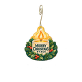 Saffron Trading Company — Christmas custom wood ornament OC2561, photographic gold spiral hook