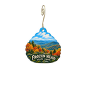 Frozen Head State Park — Store identity custom wood ornament OC2563, photographic gold spiral hook