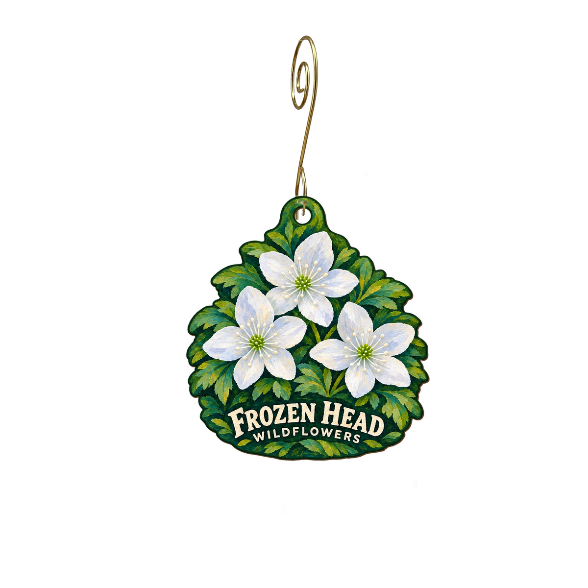 Frozen Head State Park — Local inspiration custom wood ornament OC2565, photographic gold spiral hook