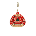 Turbo Extreme Lifestyle Company — Christmas custom wood ornament OC2570, photographic gold spiral hook