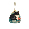Rock N Rescue — Store identity custom wood ornament OC2572, photographic gold spiral hook