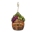 Paradise Hills, Winery Resort & Spa — Store identity custom wood ornament OC2575, photographic gold spiral hook