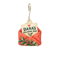 Dana's Hallmark Shop — Store identity custom wood ornament OC2581, photographic gold spiral hook